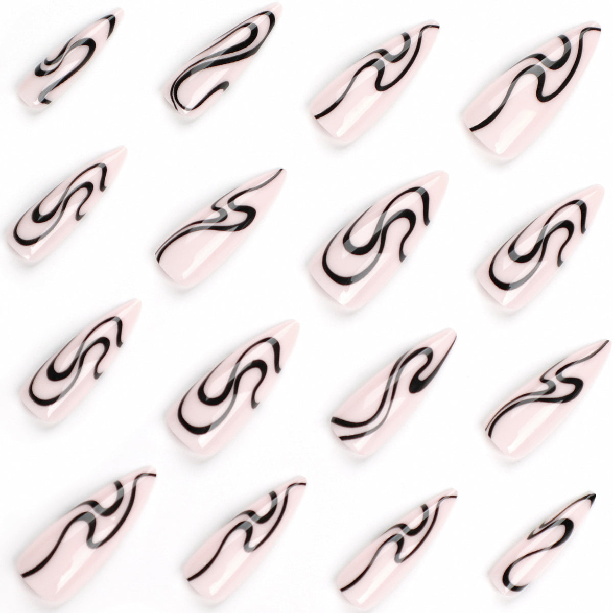 Kunstvolle Nagelverlängerungen mit modernem Design und eleganten Linien Brehn