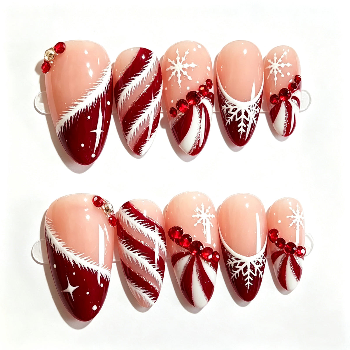 Festliche Feiertags-Themen Press-On Nagelkunst Brehn
