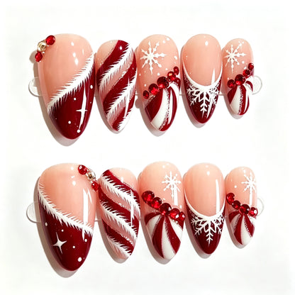 Festliche Feiertags-Themen Press-On Nagelkunst Brehn