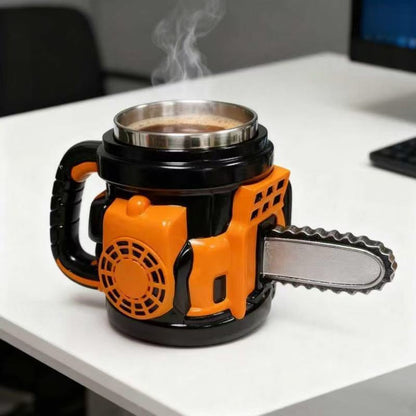 Kaffeetasse im Kettensägen-Design Brehn