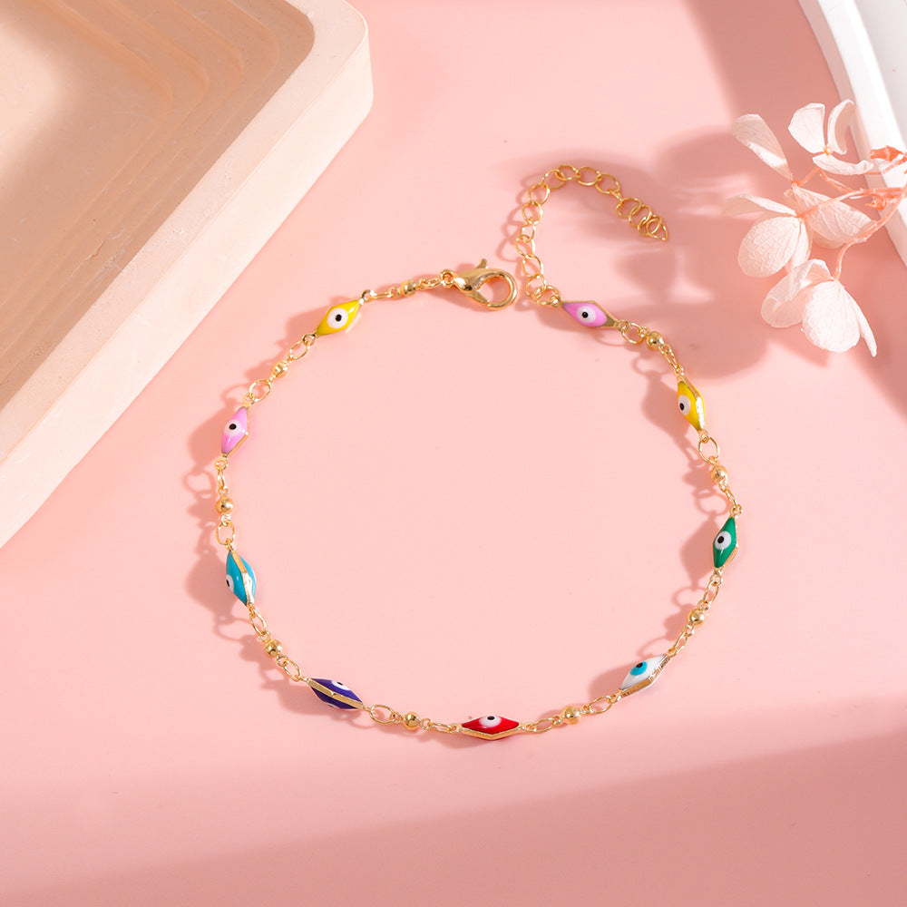 Farbenfrohe böse Augen Charm Fußkette Brehn 1788164324