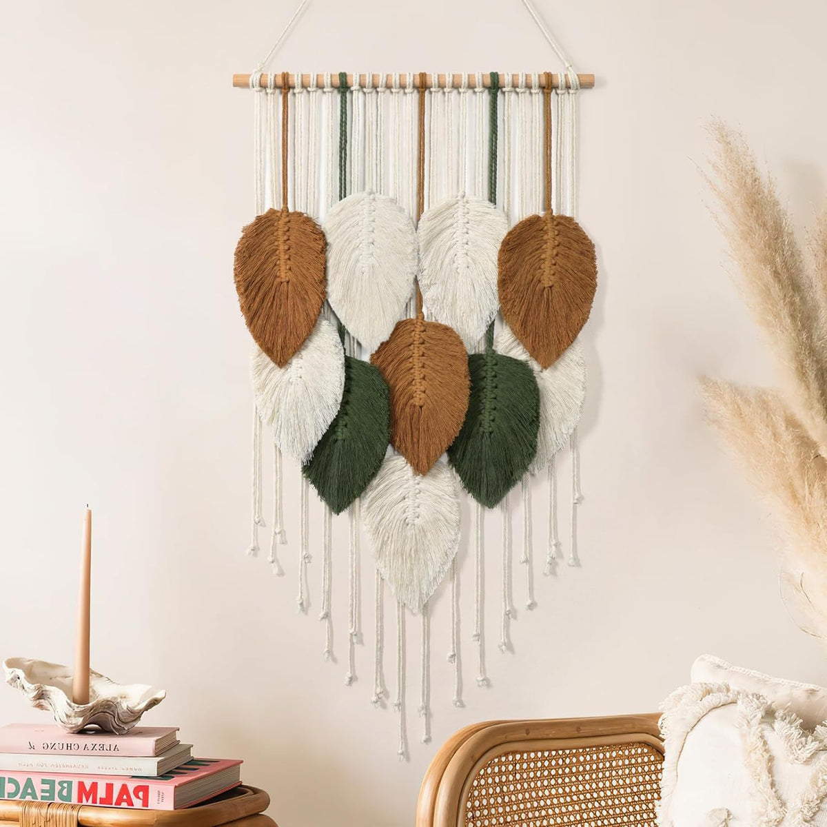Macrame-Blatt-Wandbehang-Teppich Brehn