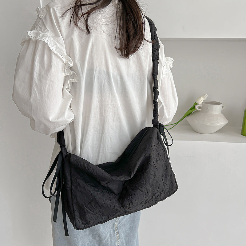 Gekräuseltes Stoff Lässiger Schultertasche
