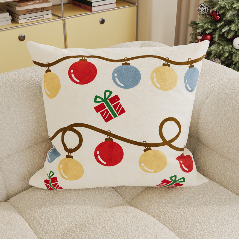 Boho Velvet Square Throw Pillow Cover with Abstract Rainbow Arch Print and Hidden Zipper