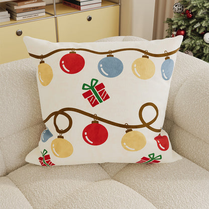 Boho Velvet Square Throw Pillow Cover with Abstract Rainbow Arch Print and Hidden Zipper