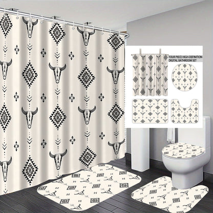 Bohemian-Themen Vier-teilige digitale Badezimmer Set Brehn