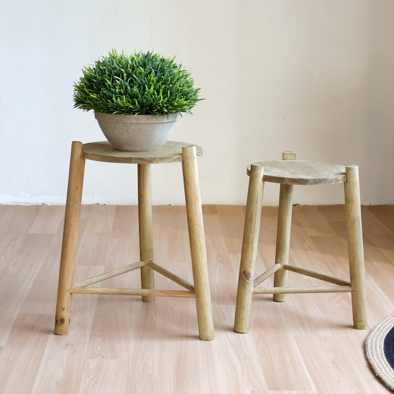 Massiver Holz-Hocker Brehn