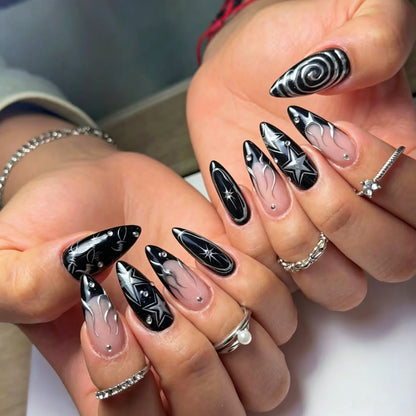 Künstlerische Glamour Press-On Nagelkunst Brehn