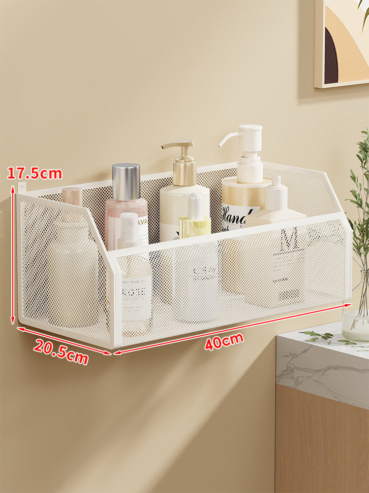 Wandmontierter Metall-Mesh-Vanität-Organizer-Regal mit verborgener Montage