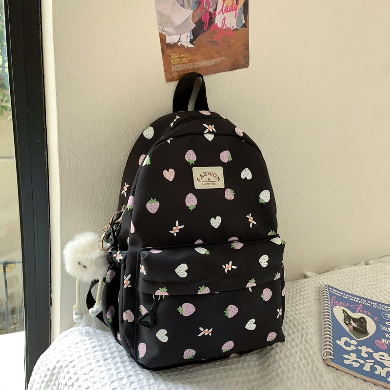 Verspielter Erdbeerprint Rucksack