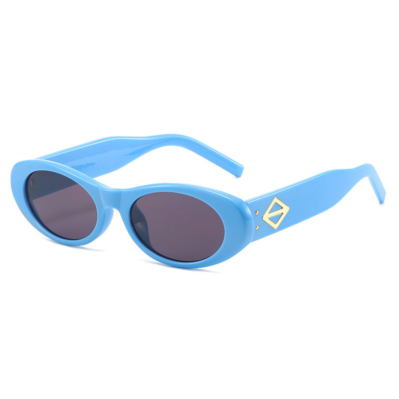 Vintage-inspirierte ovale Fassung Sonnenbrille Brehn