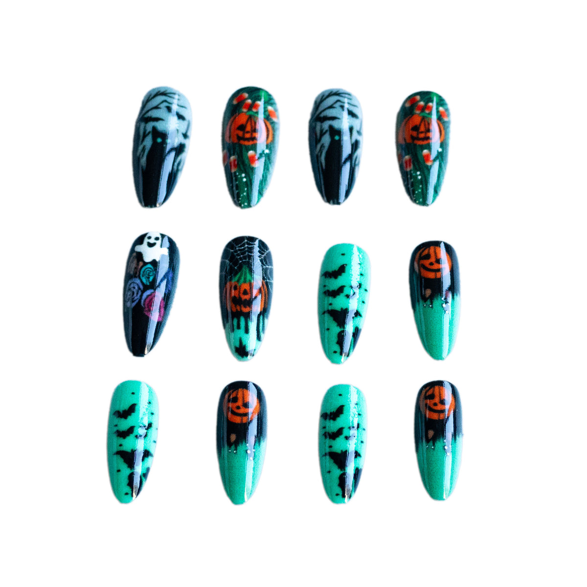 Halloween-Themen Press-On Nagelkunst Brehn