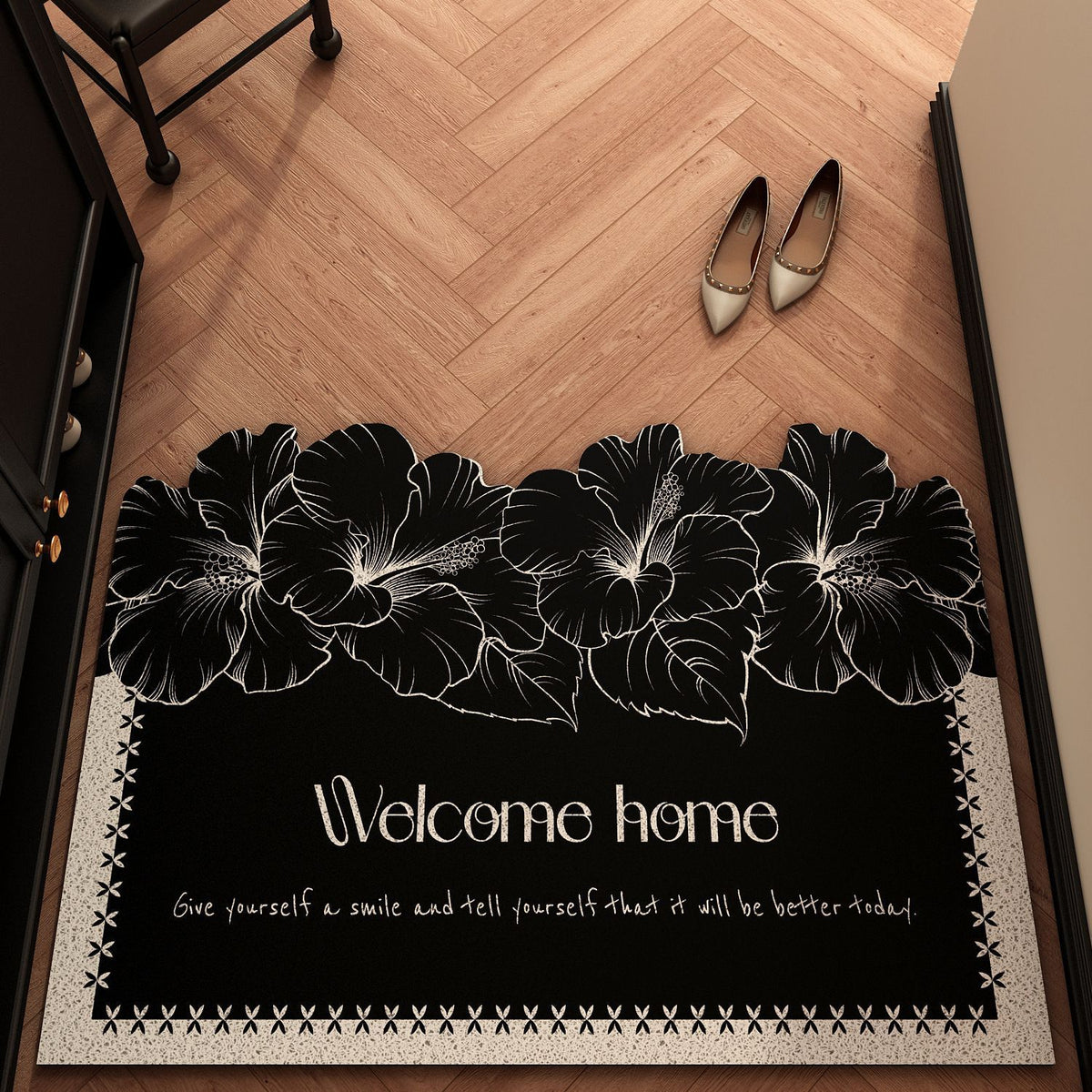 Blumenmuster Willkommensmatte Brehn