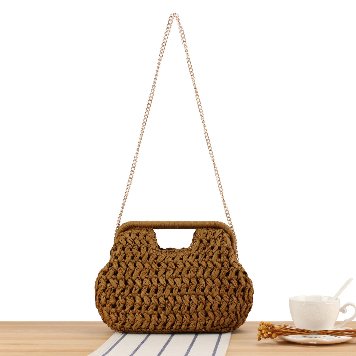 Tasche Im Handgeknüpften Korbmuster Brehn