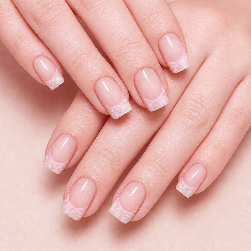 Elegantes French Tip Acrylnagel-Set Brehn