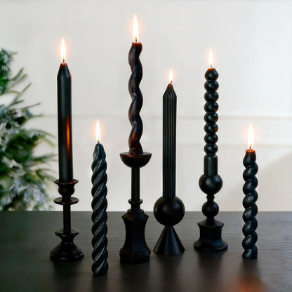 Verdrehte Säulenkerzen-Set