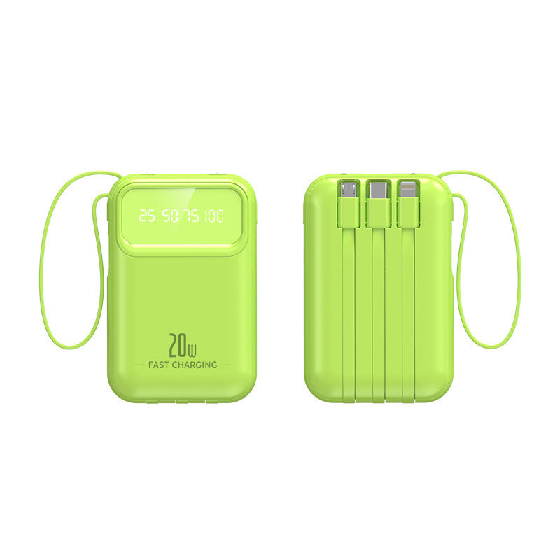 Kompakte Powerbank mit integrierten Schnellladeanschlüssen Brehn