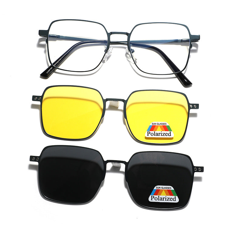Damen vielseitige, modische Sonnenbrille mit wechselbaren polarisierenden Gläsern Brehn