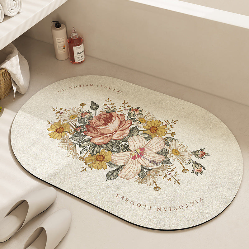 Florale inspirierende Badematte