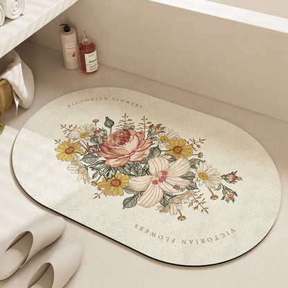 Florale inspirierende Badematte