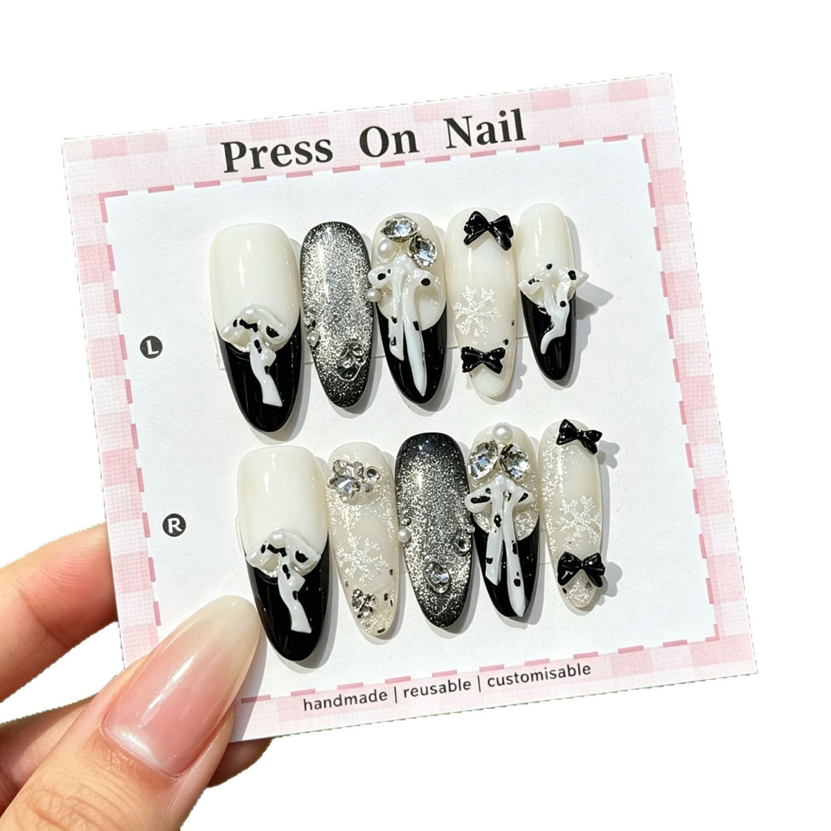 Anpassbare florale Press-On Nagelkollektion