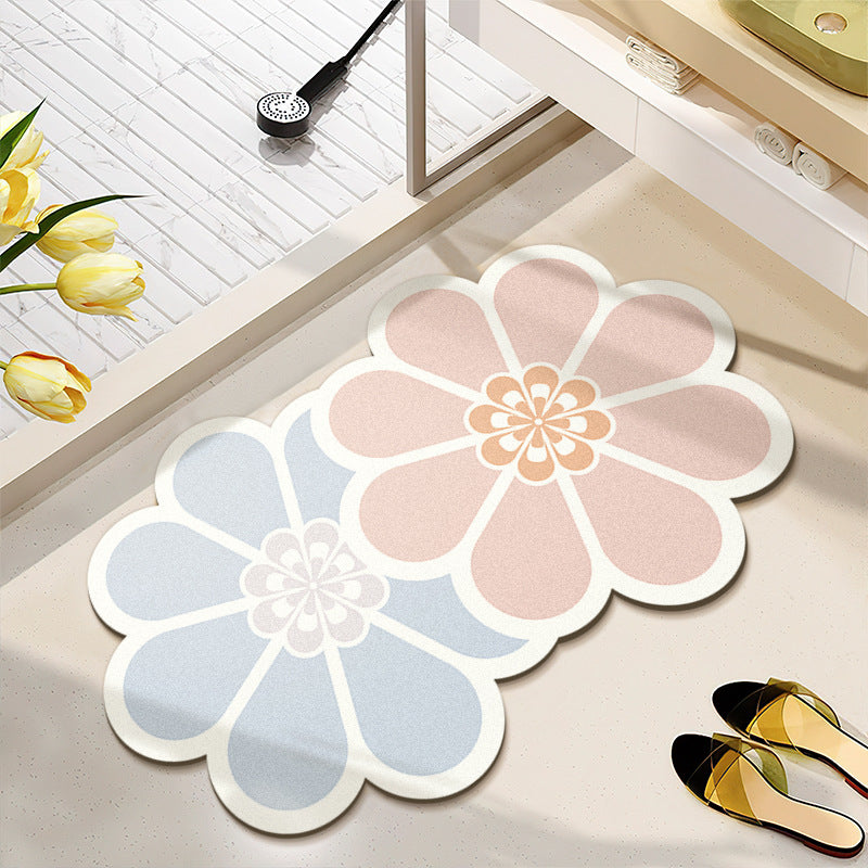 Blumenmuster wasserabsorbierender Badteppich