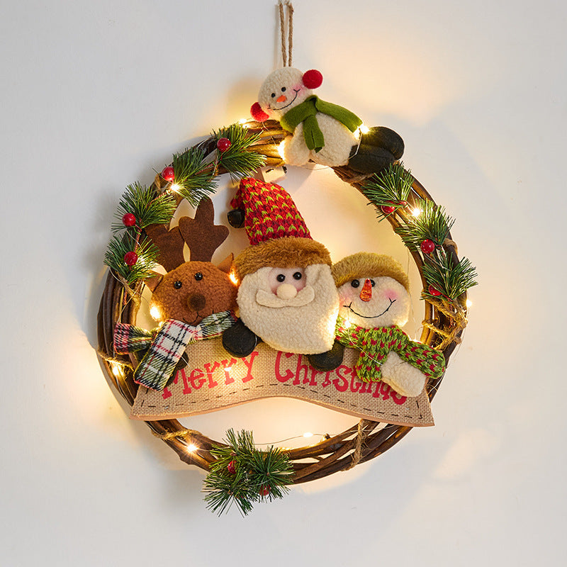 Weihnachtskranz mit Lichtern Brehn
