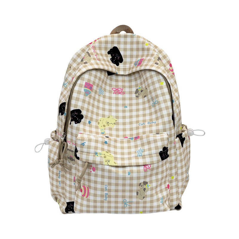 Rucksack mit Kreativem Karomuster und Verspielten Applikationen Brehn