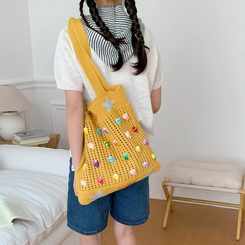 Bunte Dekorative Häkel Tote Bag Brehn