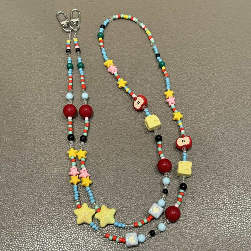 Bunte Perlenbrille Kette Brehn