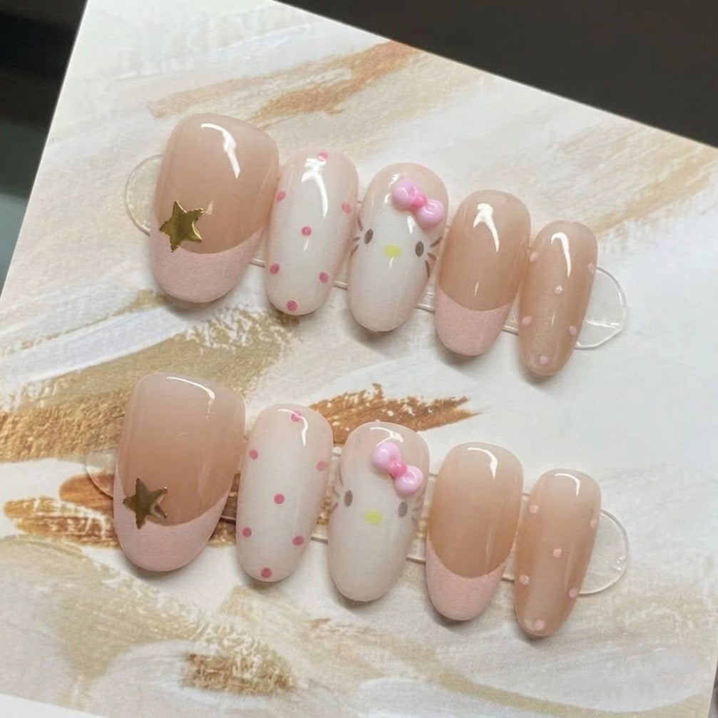 Elegantes Minimalistisches Press-On Nagelset Brehn