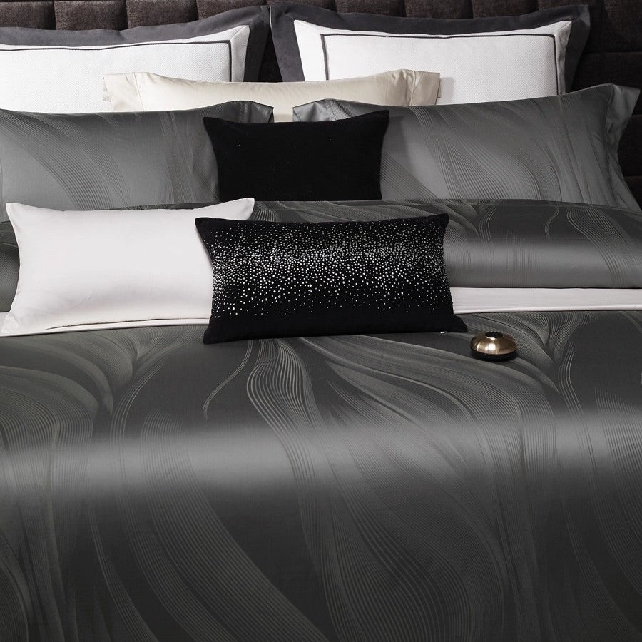 Luxuriöses Jacquard-Wellenstrukturiertes Bettwäsche-Set