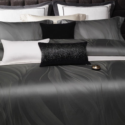 Luxuriöses Jacquard-Wellenstrukturiertes Bettwäsche-Set