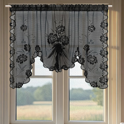 Elegante florale Spitzenfenstervorhänge