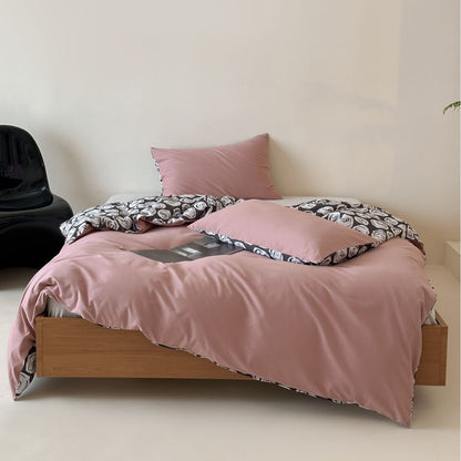 Bettbezug-Set aus Baumwollsatin mit Boho-Ethno-Muster und Wendefunktion