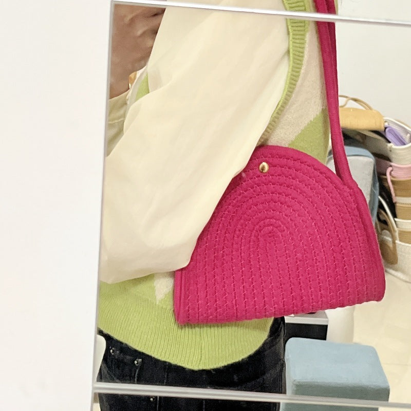 Damen modische Schultertasche mit geripptem Design Brehn