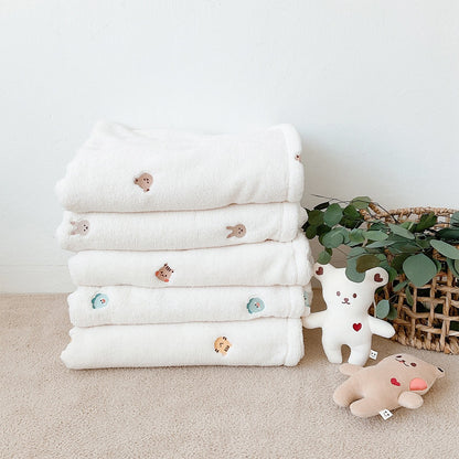 Weiches Floral besticktes Werfen Decke
