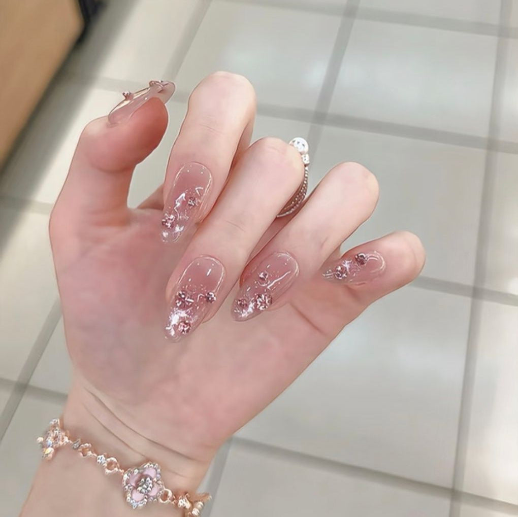 Florale Design Nagelkunst Extensions