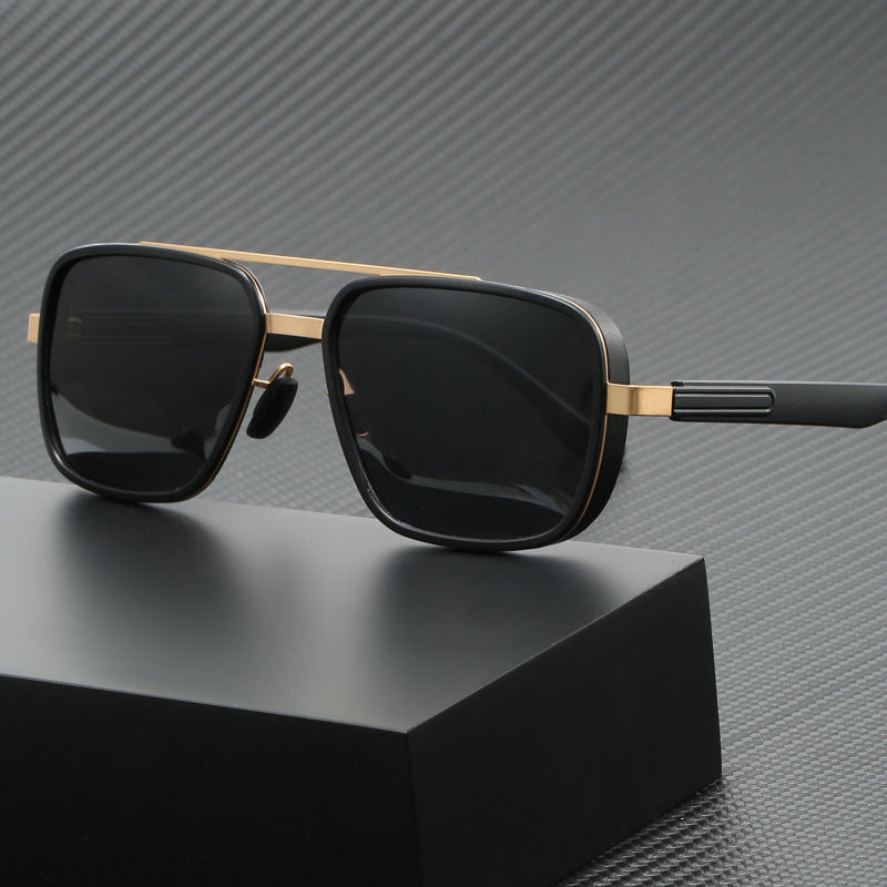 Damen elegante quadratische Sonnenbrille mit hochwertigem Metallrahmen Brehn