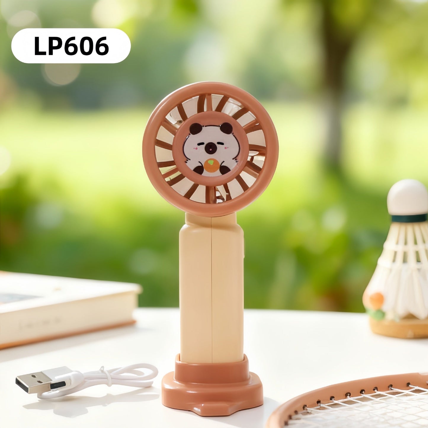 Damen Tragbarer Mini USB Ventilator mit Tier Löwen Design Brehn