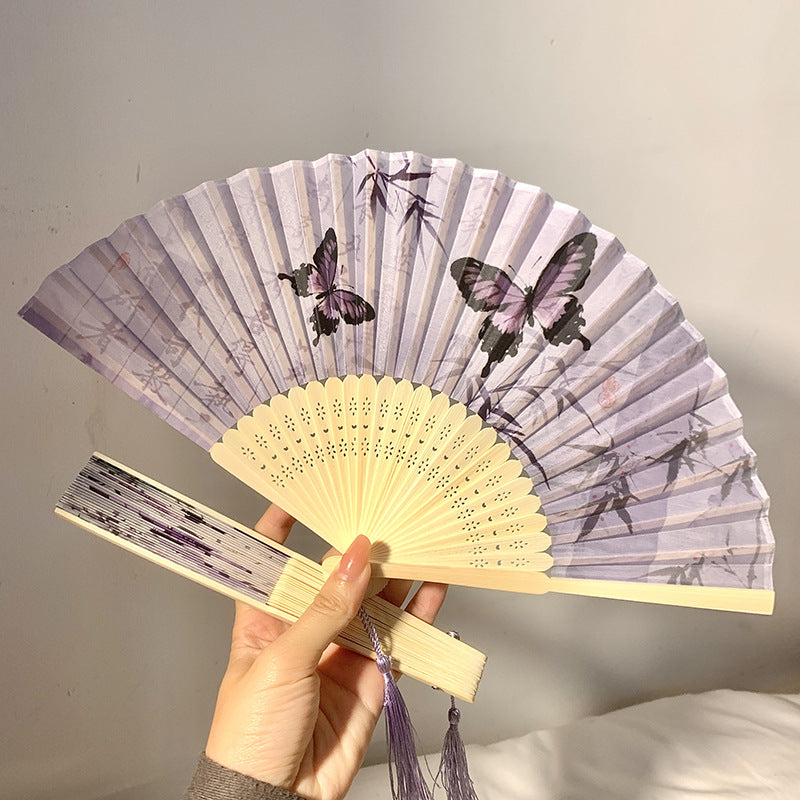 Eleganter Fächer mit Kunstvollem Schmetterlingsmotiv Brehn