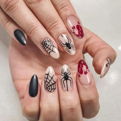 Künstlerisches Spinnen-Design-Nagelset Brehn