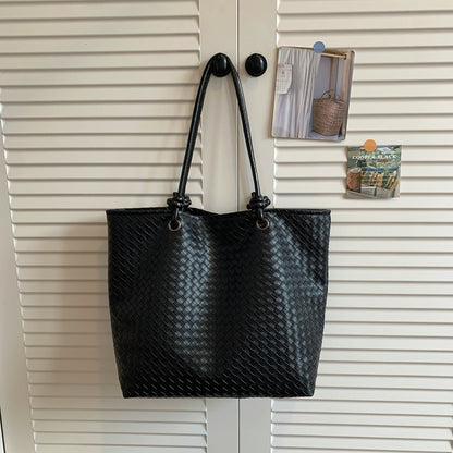 Woven Leather Tote Bag