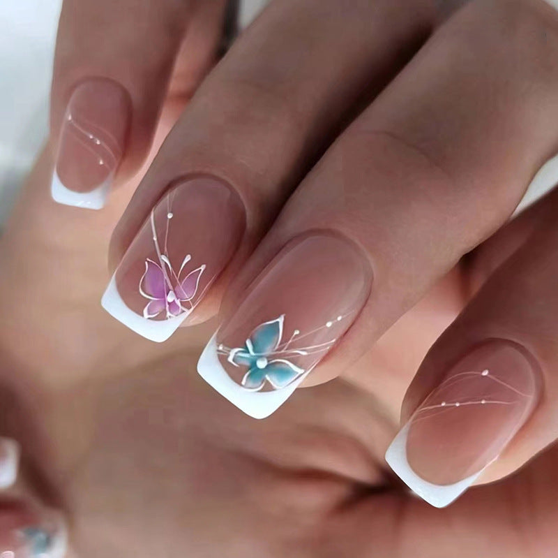 Floral Accent Press-On Nail Art Brehn