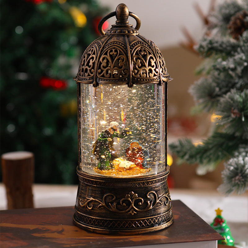 Elegante Weihnachtslaterne mit Schneekugel Brehn