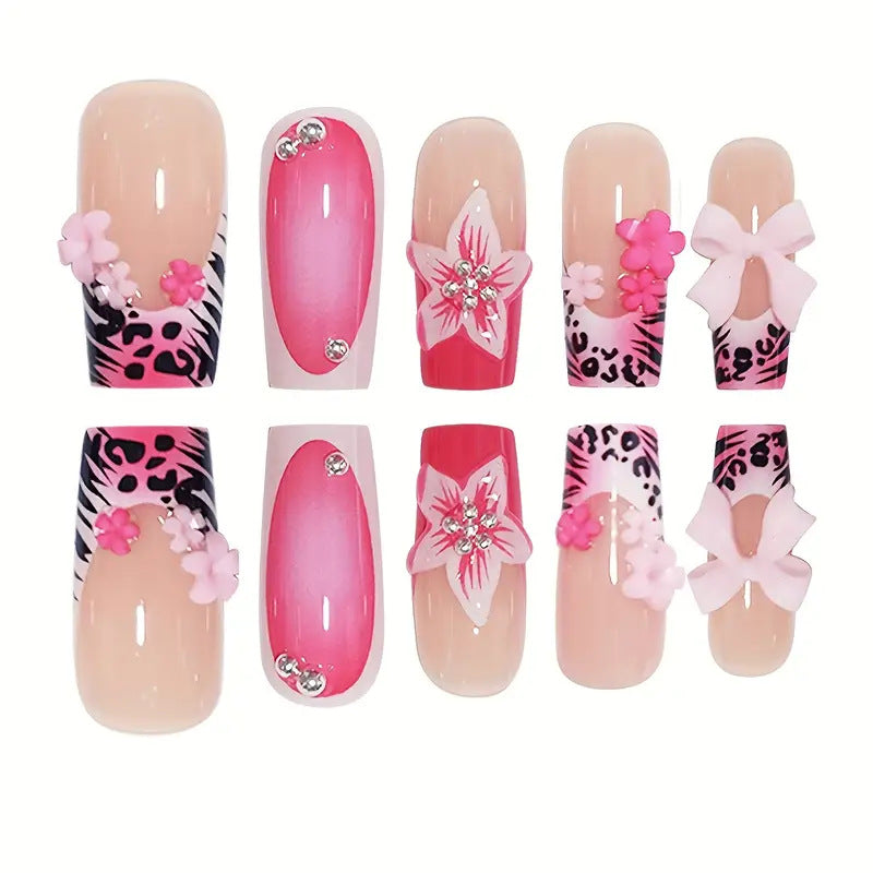 Künstlerische 3D-Blumen-Nagelverzierungen Brehn