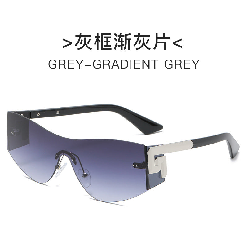 Damen futuristische Oversized-Sonnenbrille mit markantem Design Brehn
