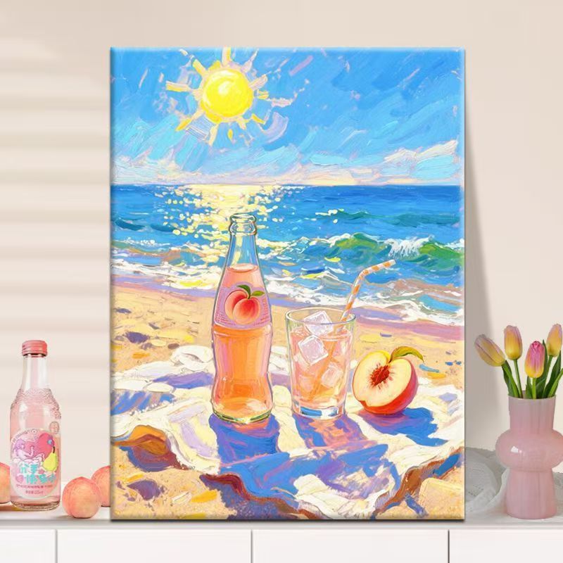 Lebhaftes strandthemen Canvas Kunst Brehn