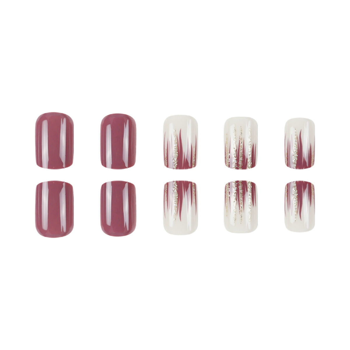 Elegante glänzende Nagelkunst Press-On Extensions Brehn