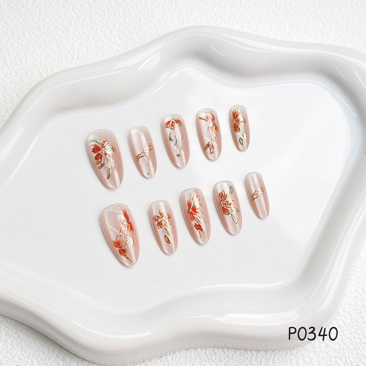 Florales Design Press-On Nagelset Brehn